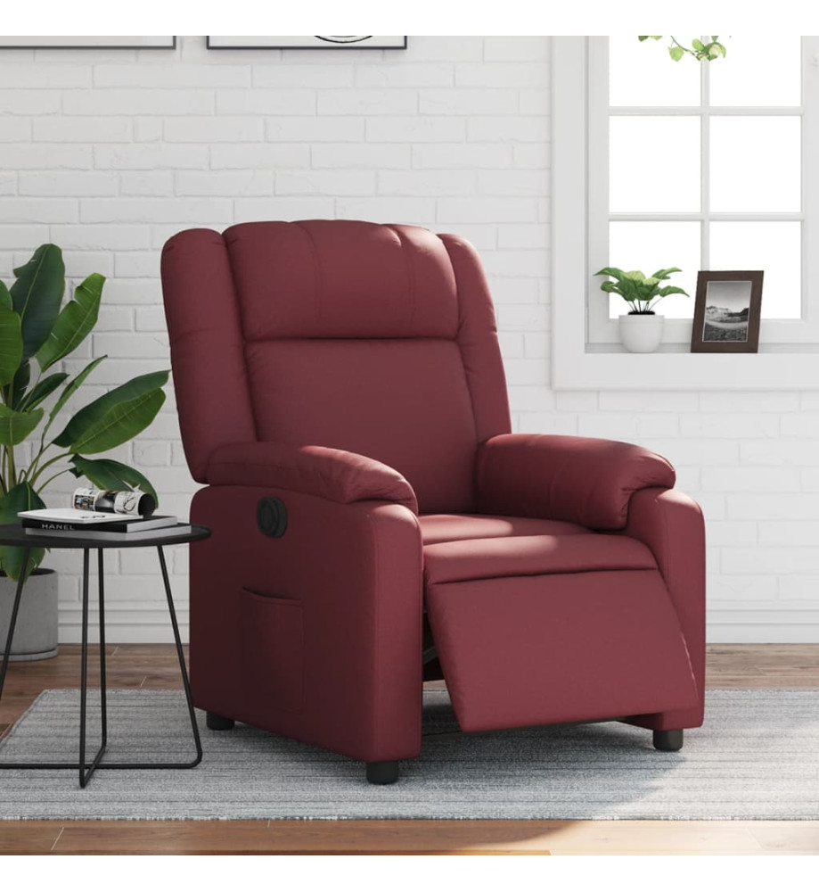 Fauteuil inclinable électrique Rouge bordeaux Similicuir