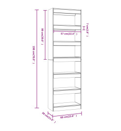 Bibliothèque/Séparateur de pièce Chêne fumé 60x30x198 cm