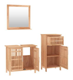 Ensemble de meubles de salle de bain 3 pcs Bois massif de noyer