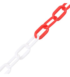 Chaîne d'avertissement Rouge et blanc 100 m Ø6 mm Plastique