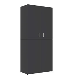 Armoire à chaussures Gris 80x39x178 cm Aggloméré