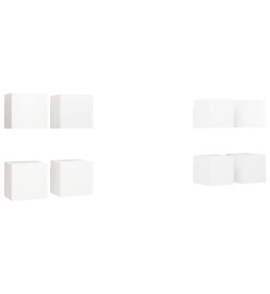 Meubles TV muraux 8 pcs Blanc 30,5x30x30 cm