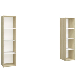 Meubles TV 2pcs Blanc et chêne sonoma 142,5x35x36,5cm Aggloméré