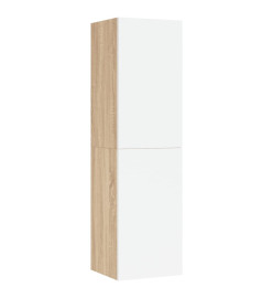 Meubles TV 2 pcs Blanc et chêne sonoma 30,5x30x110 cm Aggloméré