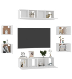 Ensemble de meubles TV 8 pcs Blanc Aggloméré