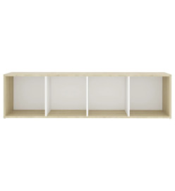 Meubles TV 2pcs Blanc et chêne sonoma 142,5x35x36,5cm Aggloméré