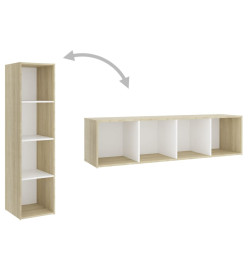 Meubles TV 2pcs Blanc et chêne sonoma 142,5x35x36,5cm Aggloméré