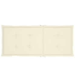 Chaises de jardin 2 pcs avec coussins crème Bois de teck massif