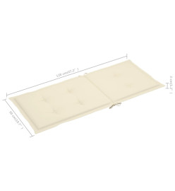 Chaises de jardin 2 pcs avec coussins crème Bois de teck massif