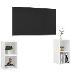 Meubles TV 2 pcs Blanc 72x35x36,5 cm Aggloméré