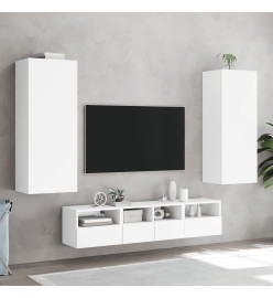 Meuble TV mural blanc 40,5x30x102 cm bois d'ingénierie