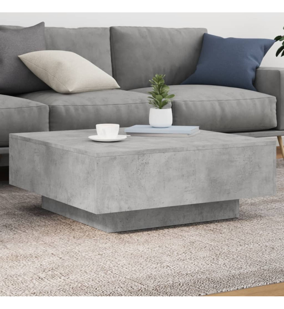 Table basse gris béton 80x80x31 cm bois d'ingénierie Table basse gris béton 80x80x31 cm bois d'ingénierie