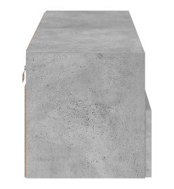 Meuble TV mural gris béton 100x30x30 cm bois d'ingénierie