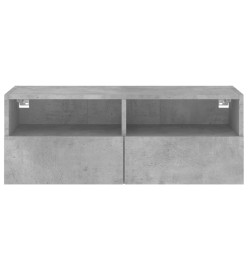 Meuble TV mural gris béton 80x30x30 cm bois d'ingénierie