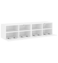 Meubles TV muraux 2 pcs blanc 60x30x30 cm bois d'ingénierie