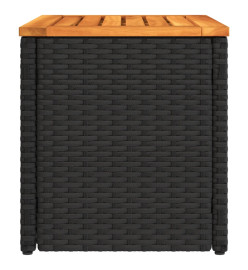 Tables d'appoint jardin 2pcs noir 55x34x37 cm rotin bois massif