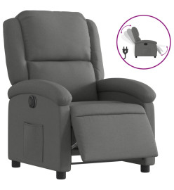 Fauteuil inclinable électrique Gris foncé Tissu