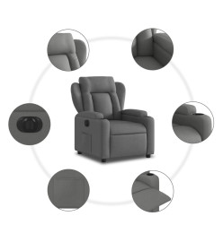 Fauteuil inclinable électrique Gris foncé Tissu