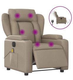 Fauteuil de massage inclinable électrique cappuccino similicuir