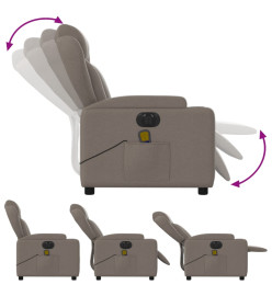 Fauteuil de massage inclinable électrique Taupe Tissu