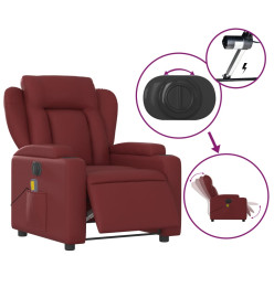 Fauteuil de massage inclinable électrique rouge bordeaux