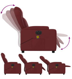 Fauteuil de massage inclinable électrique rouge bordeaux