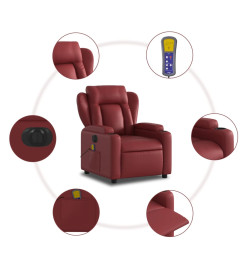 Fauteuil de massage inclinable électrique rouge bordeaux