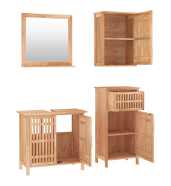 Ensemble de meubles de salle de bain 4 pcs Bois massif de noyer