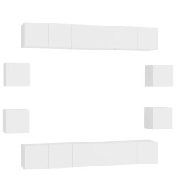 Ensemble de meubles TV 10 pcs Blanc Aggloméré