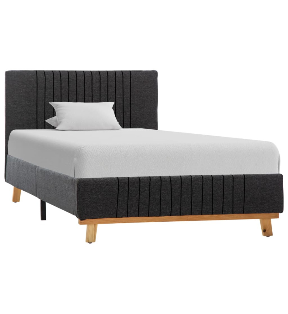 Cadre de lit Gris foncé Tissu 90 x 200 cm Cadre de lit Gris foncé Tissu 90 x 200 cm