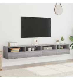 Meubles TV muraux 2pcs sonoma gris 100x30x30 cm bois ingénierie