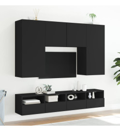 Meubles TV muraux 2 pcs noir 100x30x30 cm bois d'ingénierie