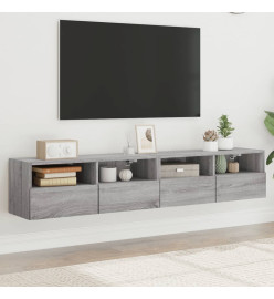 Meubles TV muraux 2pcs sonoma gris 80x30x30cm bois d'ingénierie