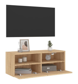 Meuble TV mural chêne sonoma 80x30x30 cm bois d'ingénierie