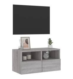 Meuble TV mural sonoma gris 60x30x30 cm bois d'ingénierie