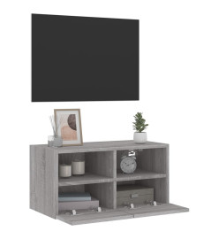 Meuble TV mural sonoma gris 60x30x30 cm bois d'ingénierie