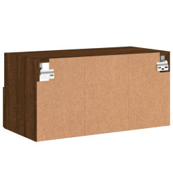 Meuble TV mural chêne marron 60x30x30 cm bois d'ingénierie