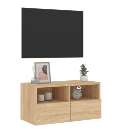 Meuble TV mural chêne sonoma 60x30x30 cm bois d'ingénierie