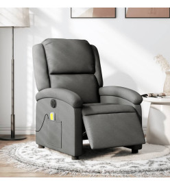 Fauteuil inclinable de massage électrique gris foncé tissu