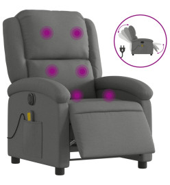 Fauteuil inclinable de massage électrique gris foncé tissu