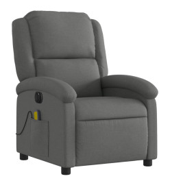 Fauteuil inclinable de massage électrique gris foncé tissu