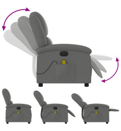 Fauteuil inclinable de massage électrique gris foncé tissu