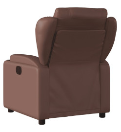 Fauteuil de massage inclinable électrique marron similicuir