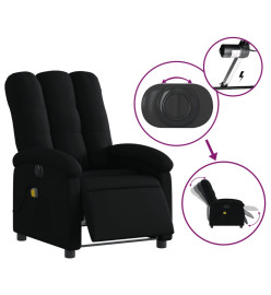 Fauteuil de massage inclinable électrique Noir Tissu