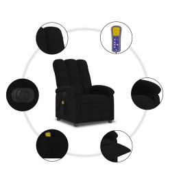 Fauteuil de massage inclinable électrique Noir Tissu