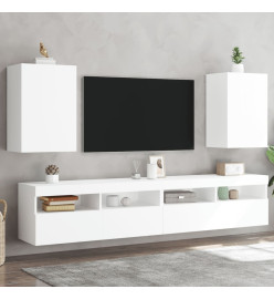 Meubles TV muraux 2 pcs blanc 40,5x30x60 cm bois d'ingénierie