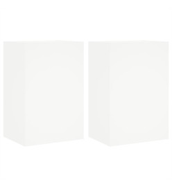 Meubles TV muraux 2 pcs blanc 40,5x30x60 cm bois d'ingénierie