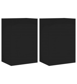 Meubles TV muraux 2 pcs noir 40,5x30x60 cm bois d'ingénierie