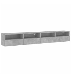 Meubles TV muraux 2pcs gris béton 100x30x30cm bois d'ingénierie