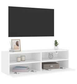 Meuble TV mural blanc 100x30x30 cm bois d'ingénierie